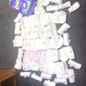 Diapers newborn, size 1 and size 2